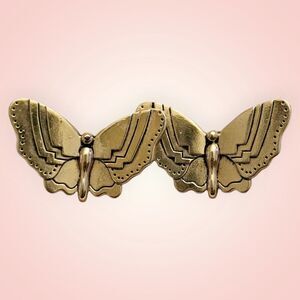 Vintage Laurel Burch Modernist Gold Tone‎ Butterfly Earrings